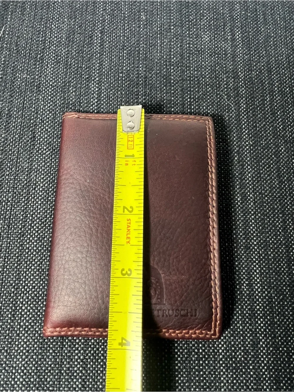 Vintage Borgo Etruschi Vera Pelle Italian Leather Bifold Wallet Dark Burgundy